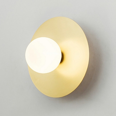 Hammered Frosted Glass Orb Ceiling Lamp Simple LED Flush Mount Light Fixture in Gold for Bedroom