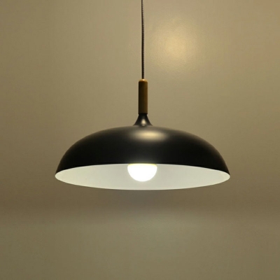 Industrial Simple Solid Wood Single Head Aluminum Hanging Dining Lamp with 59
