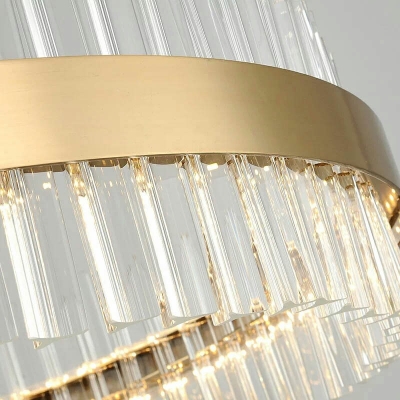 Modern Crystal Chandelier LED Ring/Oval Crystal Pendant Outdoor Hanging Light