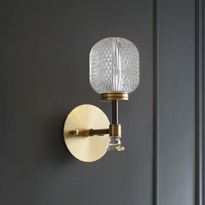 Modern Indoor Decoration Wall Light Up Light Glass Shade 5.5 Inchs Wide Wall Sconce for Bedside in Gold for Bedroom