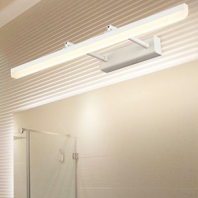 Rectangular Wall Mount Light with Acrylic Diffuser Nordic Metal Integrated Led Vanity Light for Bathroom