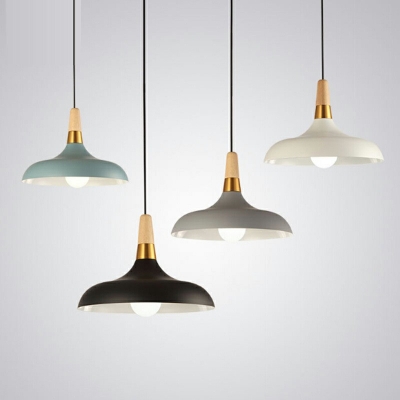 Single-Bulb Modern Style Metal Barn Hanging Lights Lid-Shaped Pendant for Living Room