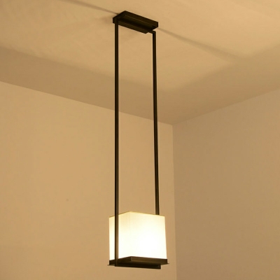 White Fabric Pendant Modern Living Room Dedroom Detail Suspension Lighting in Black