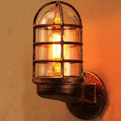 1 Light Industrial Lodge Metal Outdoor Wall Light 10 Inchs Height for Coffee Bar