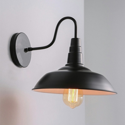 Barn Shade Wall Light 10.5 Inchs Wide 1 Head with Gooseneck Arm for Stairs Pathway Farmhouse