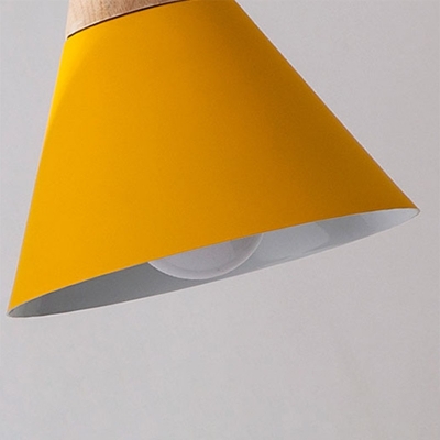 Conical Island Pendant Light Macaron Metallic 3 Bulbs 8.5 Inchs Height Dining Room Pendulum Lamp