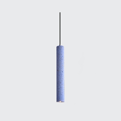Linear Modern Living Room Cement Pendant Detail 1-Head 3 Inchs Wide Hanging Lamp