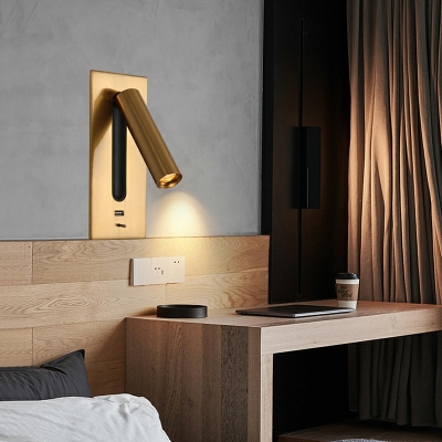 Modern Bedroom Bedside LED Reading Wall Lamp With USB Charging Port 3W Embedded Installation Lamp