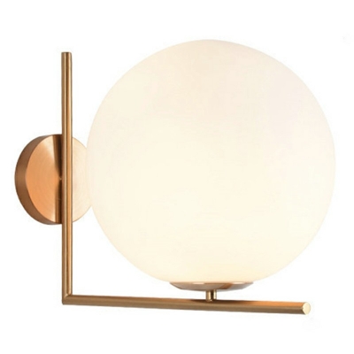 Modern Simplicity 1 Head Bedside Lamp with Translucent Glass Lampshade Bedroom Wall Sconces