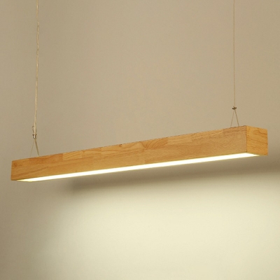 Modern Wood Pendant Light Linear Ceiling Fixture 3