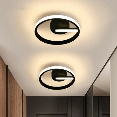Simplicity Linear Design Semi-Flushmount Light Modern Geometric Arcylic Shade LED Ceiling Light in Natural Light