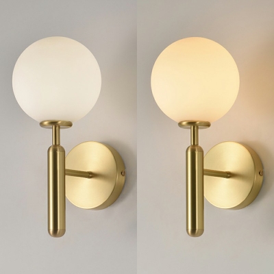 Single Light Golden Wall Light Fixture 7.5 Inchs Wide Nordic Style Up Lighting Sconce Light for Corridor