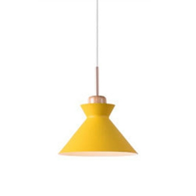 Single Light Hanging Pendant Lamp Macaron Aluminum Shade Drop Light for Dining Room Kitchen
