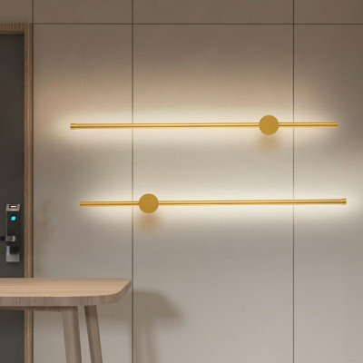 Slim Stick Wall Mount Lighting in Warm Light Minimalist Metallic LED Hallway Surface Wall Sconce