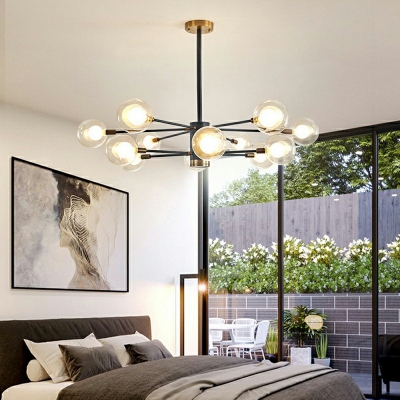 Sphere Shade Suspended Light 27.5 Inchs Height Modern Chic White Glass Hanging Light for Living Room