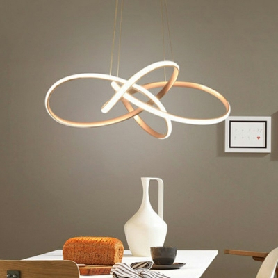 Twisting Metal Pendant Lamp 24.5 Inchs Wide Simplicity LED Ceiling Chandelier Light for Living Room