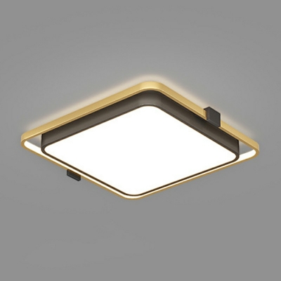 Contemporary Flush Mount Lighting Black Metal Ceiling Lamp Geometrical LED Light for Bedroom