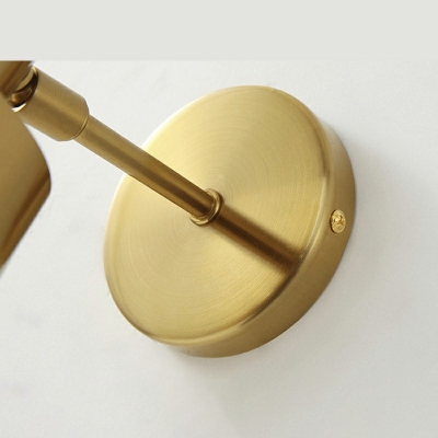Gold Finish Mini Wall Sconce Round 1 Head 4 Inchs Wide Simple Wall Spotlight for Study Room