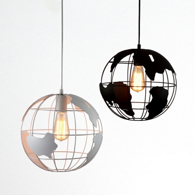 Industrial Orb Single Pendant Light Single Light Globe Shade for Coffee Bar