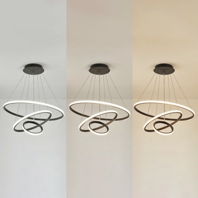 LED Wrought Iron Three Circle Dining Chandelier Pendant Lighting for Kitchen