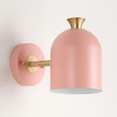 Macaron Style 1 Light Iron Wall Lamp Cylinder Shape Wall Mounted Light for Child Bedroom