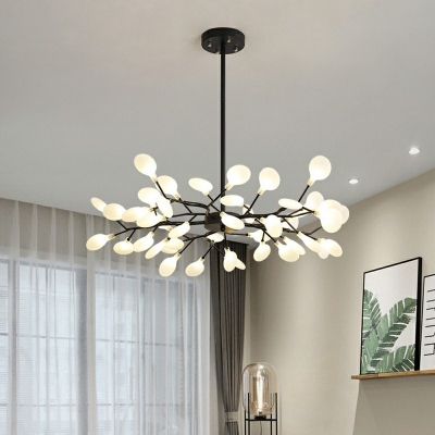 Metal Twig Ceiling Pendant Living Room with 23.5 Inchs Height Ajustable Cord Creative Modern Chandelier