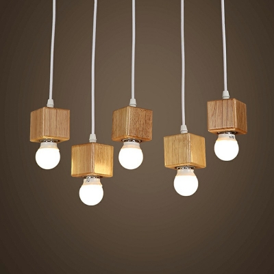 Modern Hanging Light Fixtures Pendant Light Wooden Restaurant Suspension Pendant in Wood