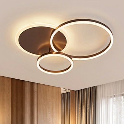 Modern Style Intersecting Circles Multi-Lights LED Ceiling Light Flush-mount Lighting Fixture for Living Room