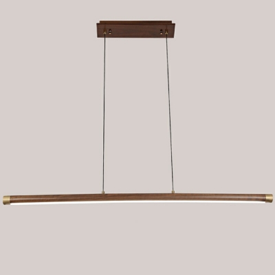 Modern Wooden Pendant Light Linear Ceiling Fixture 2