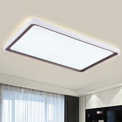 Nordic Style LED Flush Mount in Coffee Acrylic Geometric Shaped Ceiling Lighting for Living Room
