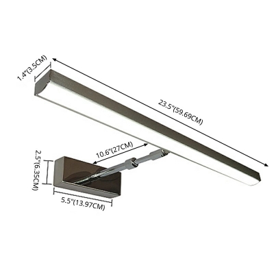15/19/23.5 Inch Rotatable Wall Light with White/Warm Lighting Linear Mirror LED Vanity Light Acrylic Nickle