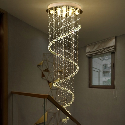 Clear Crystal Teardrop Pendant Lamp Contemporary Hanging Light for Bedroom in 3 Colors Light