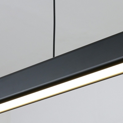 Modern Black Metal Pendant Light Linear Ceiling Fixture 2