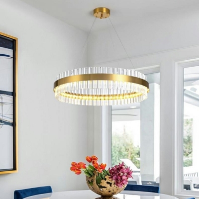 Modern Crystal Chandelier LED Ring/Oval Crystal Pendant Outdoor Hanging Light