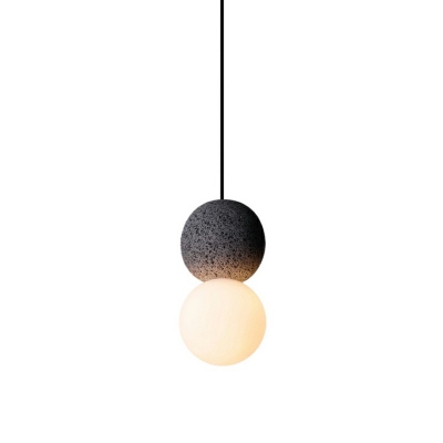 Modern Minimalist Cement Terrazzo Pendant Lamp Ball Shape Hanging for Coffee Shop