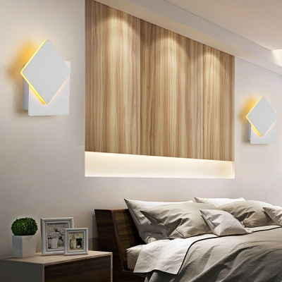 Ultrathin Square LED Wall Sconce Minimalist Metal Wall Mounted Lamp for Bedroom