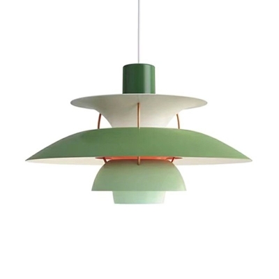 1 Light Aluminum lampshade Hanging Lantern Nordic Style Adjustable Boom Pendant for Living Room