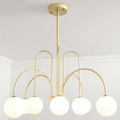 21 Inchs Height Chandelier Lighting Postmodern Opal Glass Hanging Pendant Light for Living Room