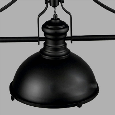Industrial Dome Shaped Island Light in Black Finish 43 Inchs Length 3 Lights