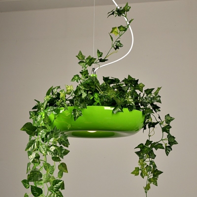 Industrial Style Aluminium Hanging Light with Refreshing Plant Hanging for Restaurant