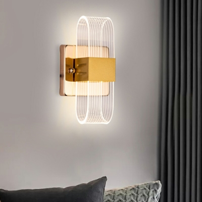 LED Indoor Decoration Sconce Light Golden Ambient Lighting 8 Inchs Height Wall Lamp with Acrylic Shade in 3 Colors Light