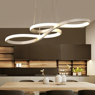 Metal Music Note Chandelier Modern style Dining Table Creative Simple Pendant Lamp with 51 Inchs Height Adjustable Cord