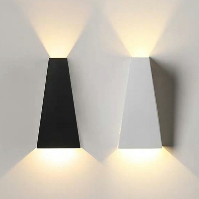 Modern Geometric Wall Light Fixture Metal Outdoor LED Wall Washer Sconce 9 Inchs Height