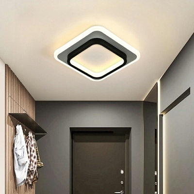 Simplicity Linear Design Semi-Flushmount Light Modern Geometric Arcylic LED Ceiling Light in Natural Light