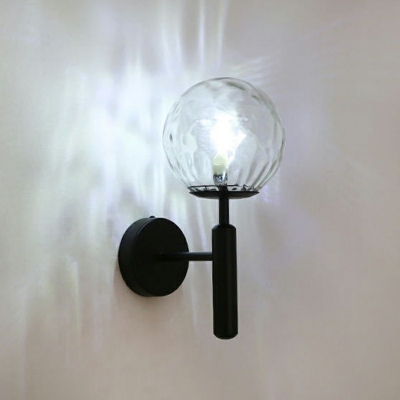 Spherical Wall Lamp Minimalist 12.5 Inchs Height Glass Wall Sconce Lighting for Bedroom