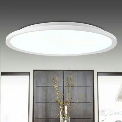 White Round Flushmount Simple Acrylic LED Flush Mount Ceiling Light for Living Room
