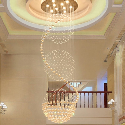 Clear Crystal Teardrop Pendant Lamp Contemporary Hanging Light for Bedroom Stairs