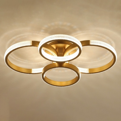 LED Light Multi Rings Clear Acrylic Prismatic Shade Ceiling Light Fixture for Restaurant