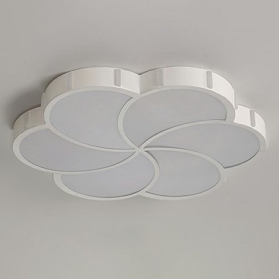 Modern Fashion Ceiling Flush Mount White Geometric Flush Light with Acrylic Shade for Living Room