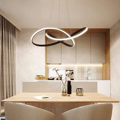 Modern Metal Linear Chandelier with Silicone Lampshade Hardware Chassis Pendant Lighting for Restaurant